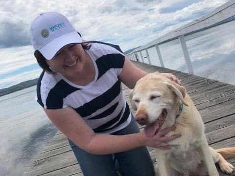 Melissa Cavers Mortgage Broker with her dog Maple, the inspiration behind the name Maplefly Money